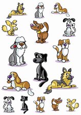 Fietsstickers deftige honden